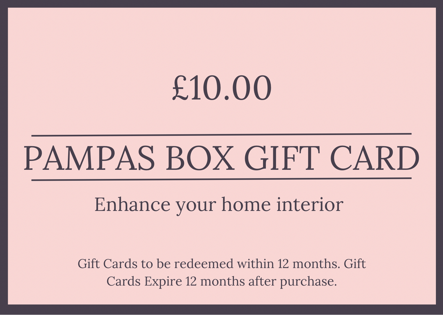 Pampas Box Gift Card
