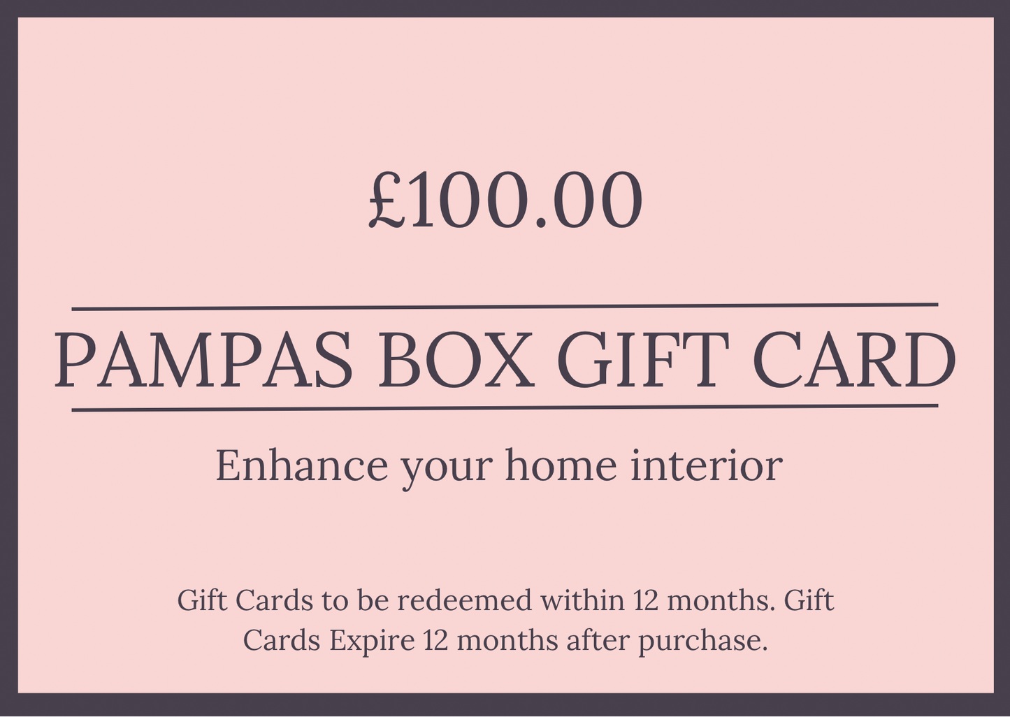 Pampas Box Gift Card
