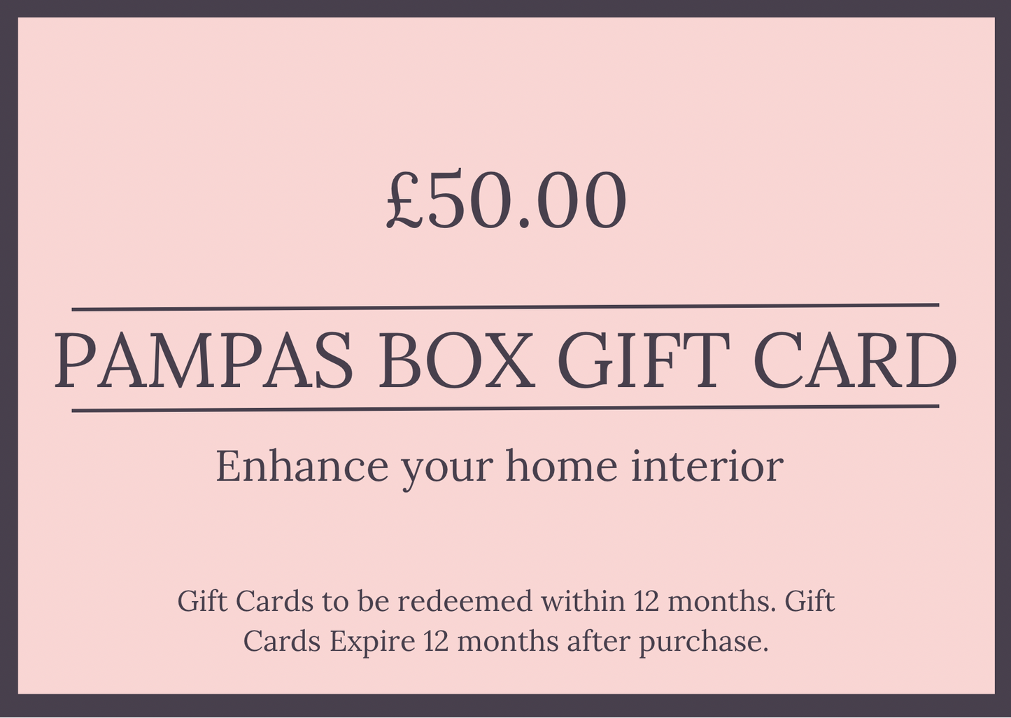 Pampas Box Gift Card