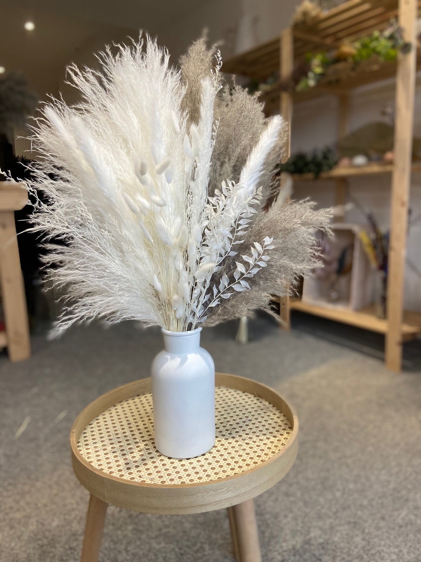 Grey Shimmer Bouquet & Vase