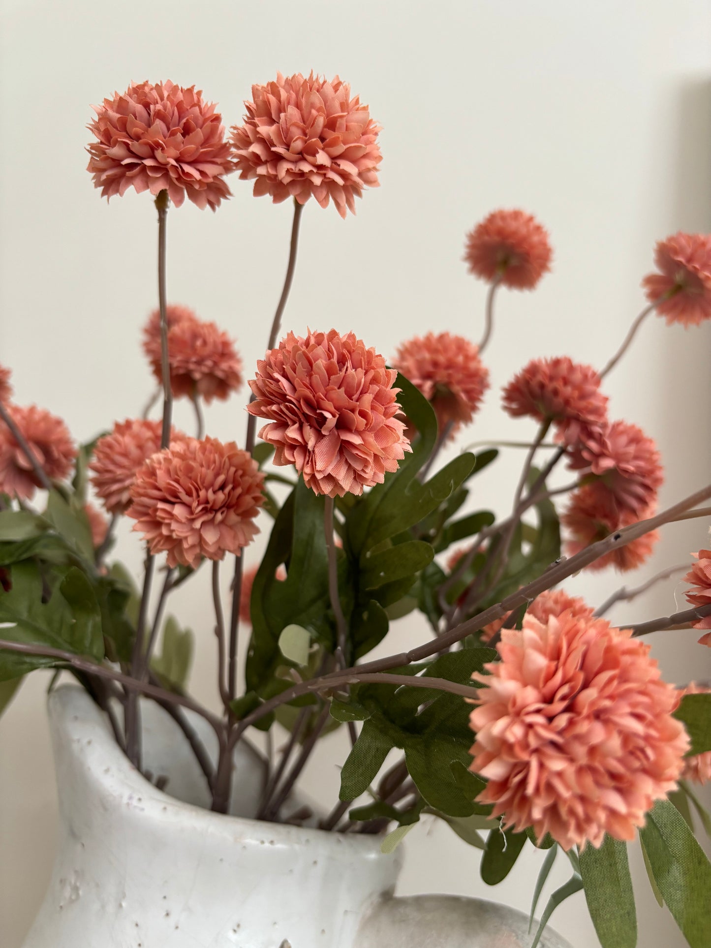 Faux Chrysanthemum Flower - Peach