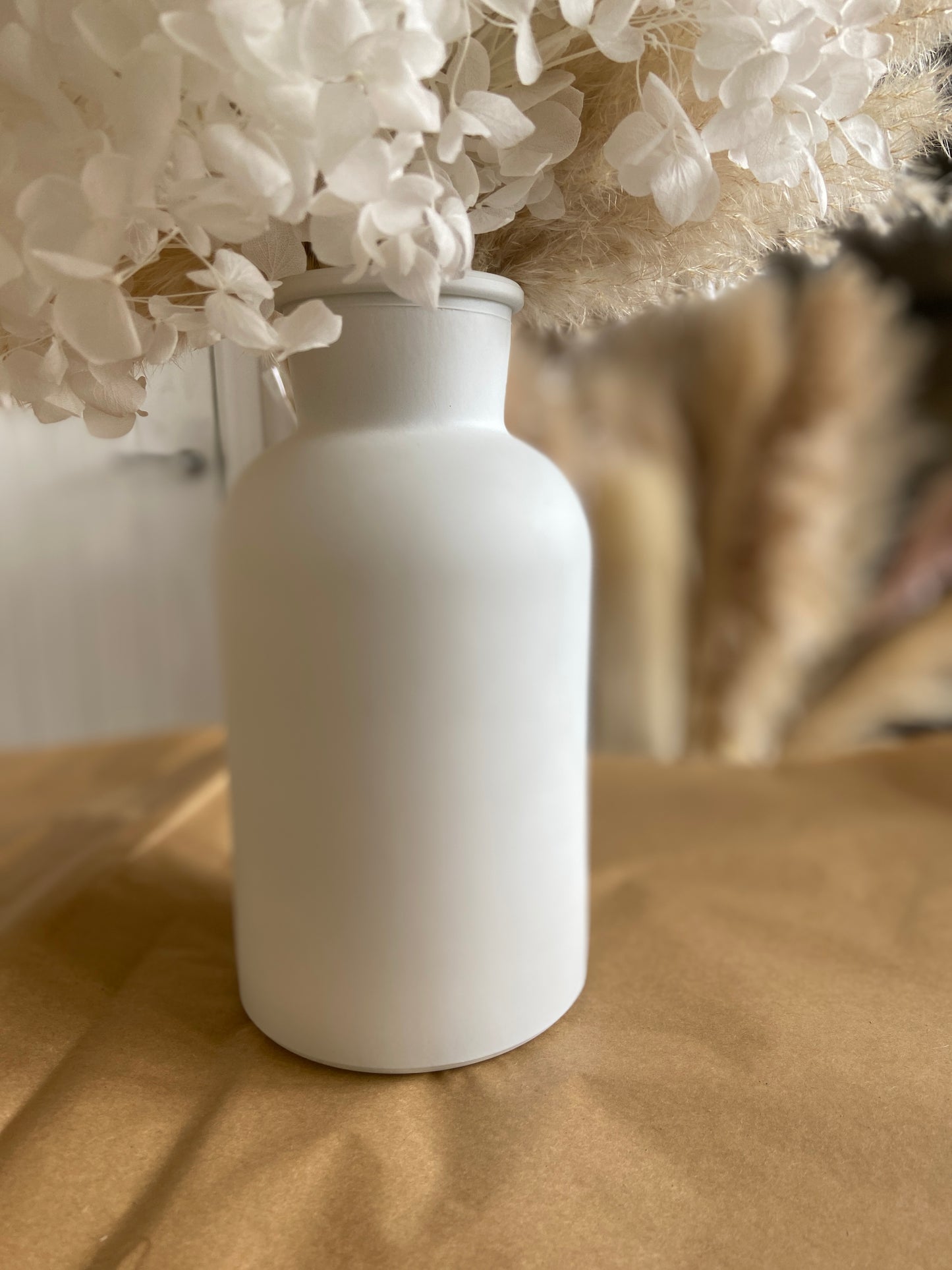 Premium Grey & White Bouquet with Vase