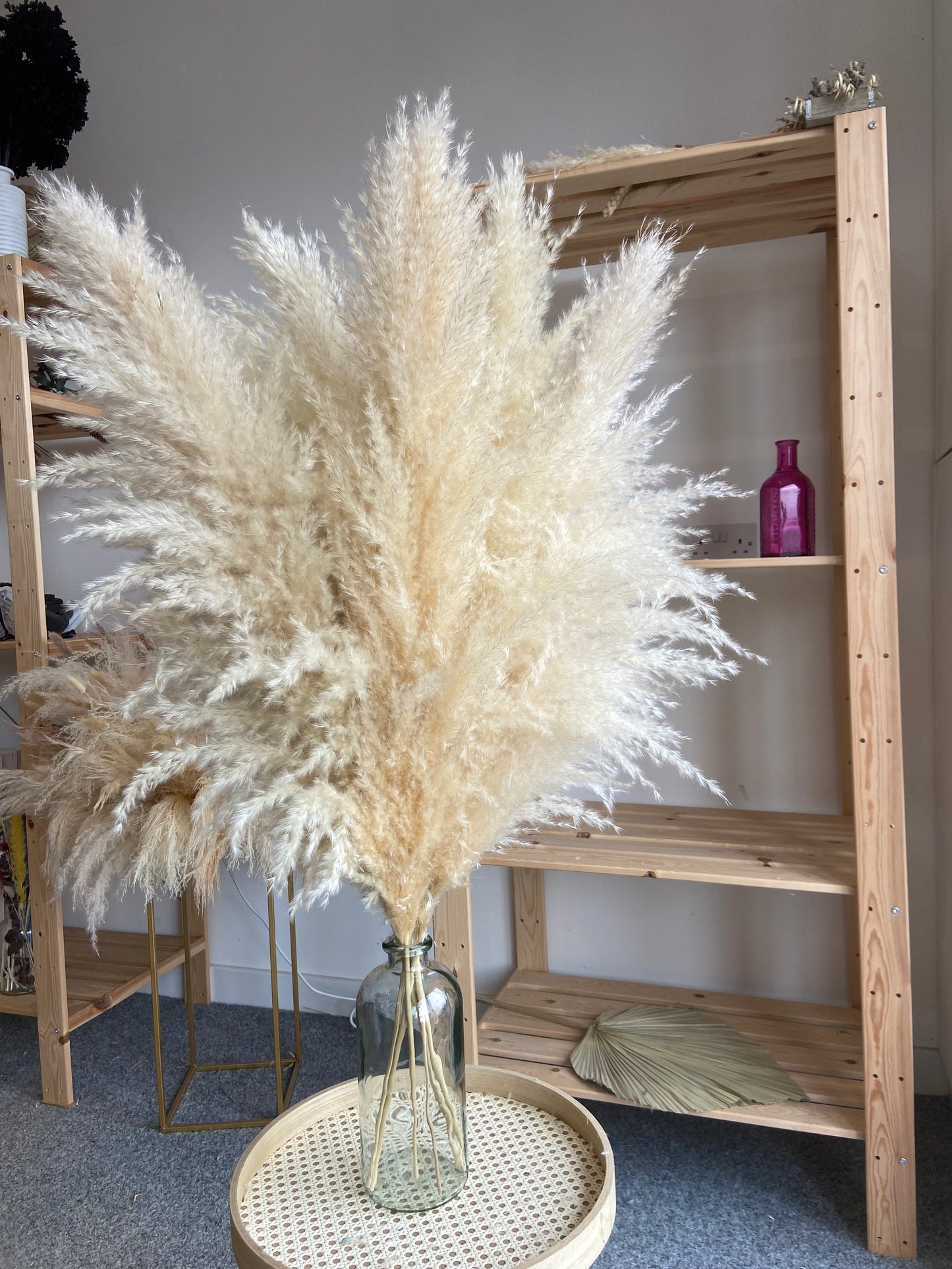 Large Natural Pampas & Small Tower Vase