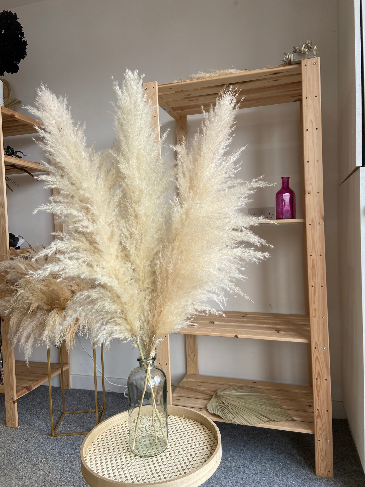 Large Natural Pampas & Small Tower Vase
