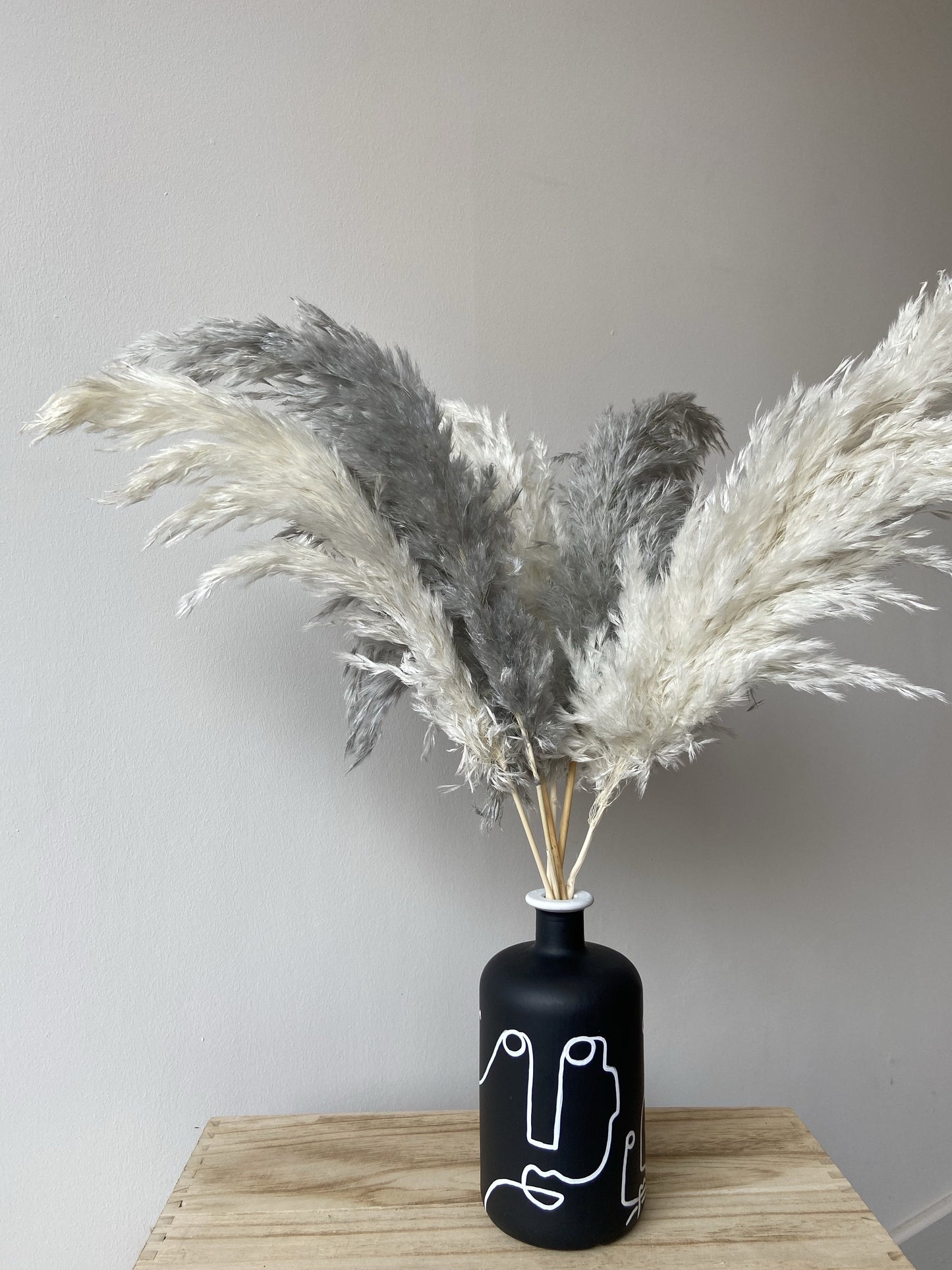 Wild Fluffy Pampas - White & Grey