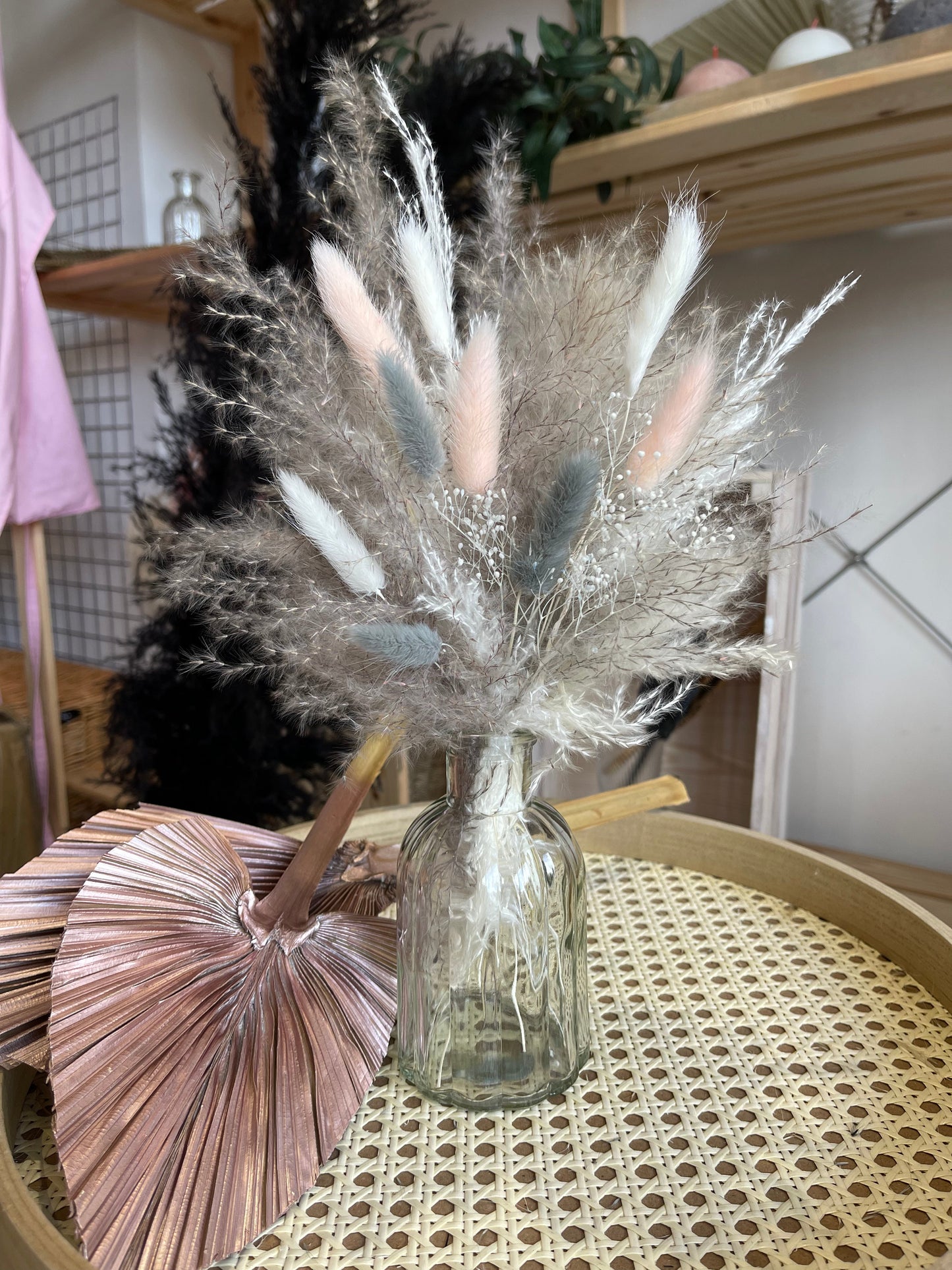 Grey & Blush Vase Topper